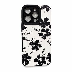 iPhone Phone Case Vertical Grain PU Leather Texture Floral Pattern
